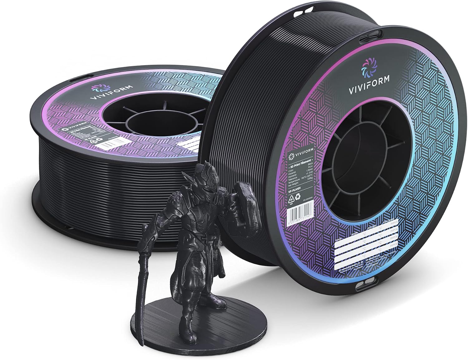 Detalle 2 de Viviform VF-PLA101 PLA+-filament, 1 kg, svart, Ø 1,75 mm
