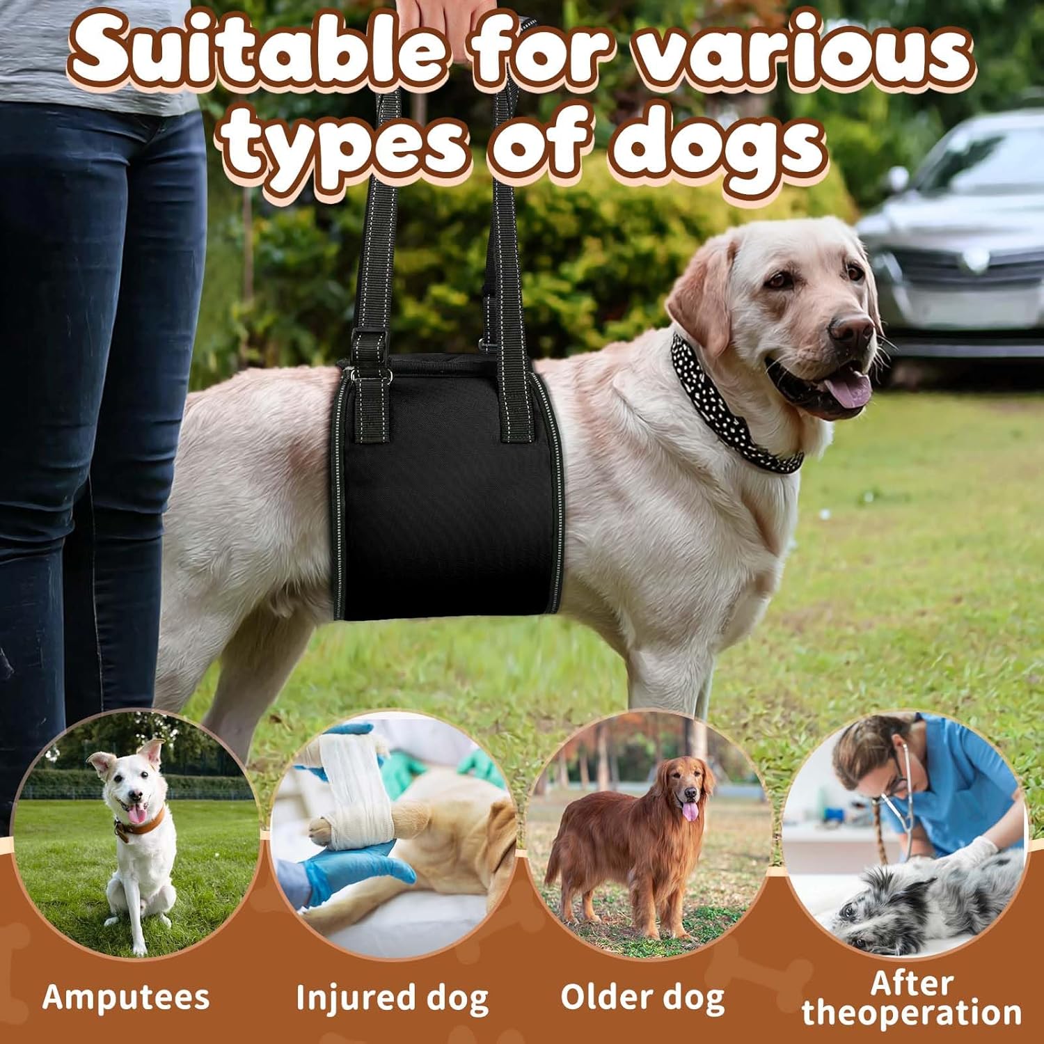 Detalle de Ohcozzy Dog Sling with Handle — Adjustable Hind Leg Lifting Harness
