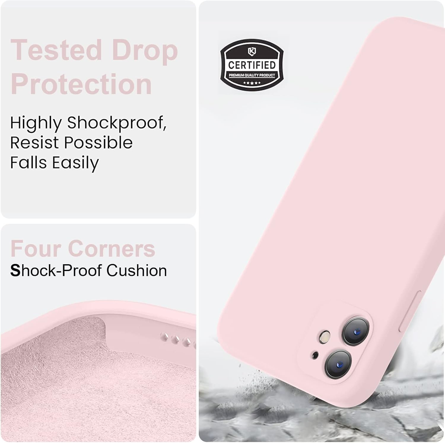 Thumbnail 4 de Vooii Liquid Silicone iPhone 11 Case (Chalk Pink) with Flat Edges & Camera Protection