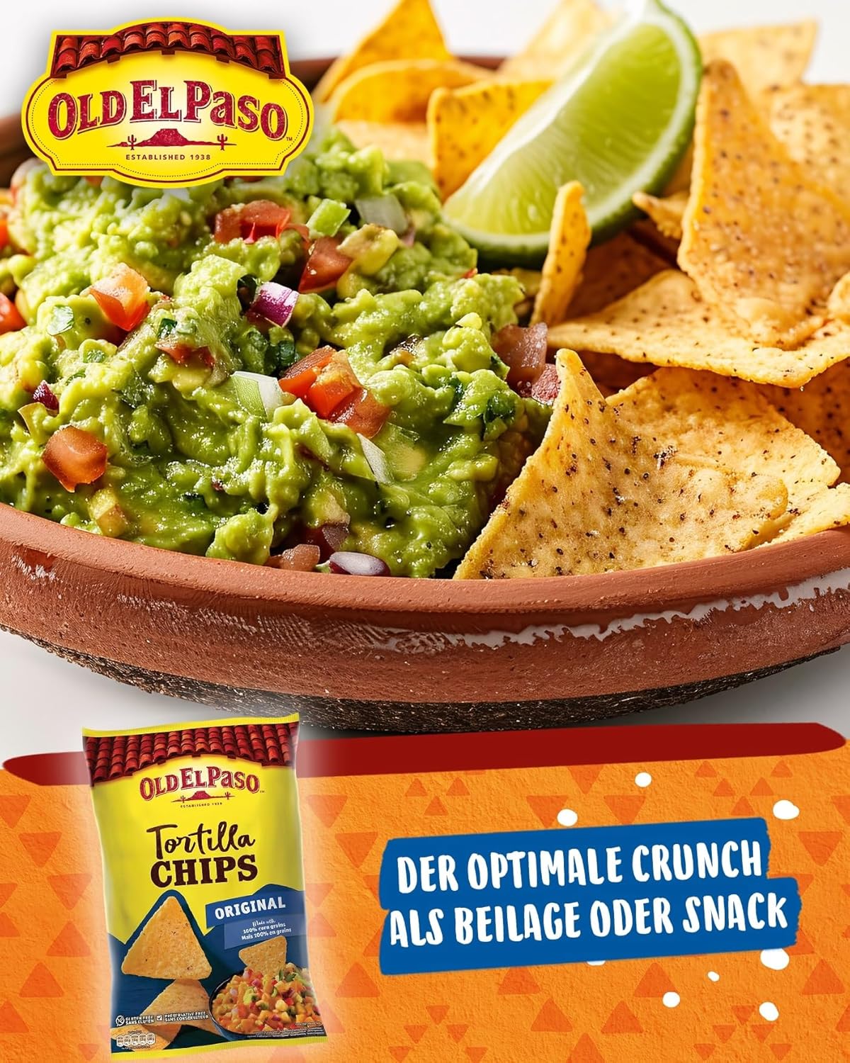 Thumbnail 3 de Old El Paso Tortilla Chips gesalzen (glutenfrei), 1 x 185 g – Packung mit 3