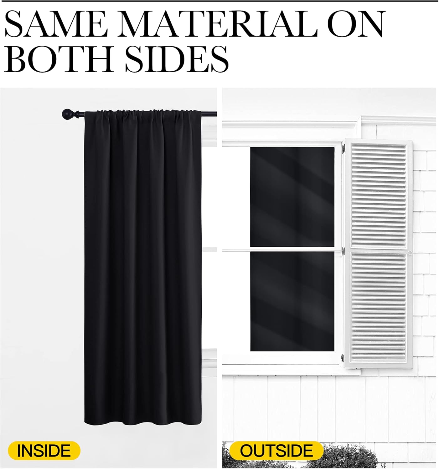 Thumbnail 2 de NICETOWN Blackout Curtain Blinds (Black) — 2 Thermal Insulated Panels, 42 x 63 in
