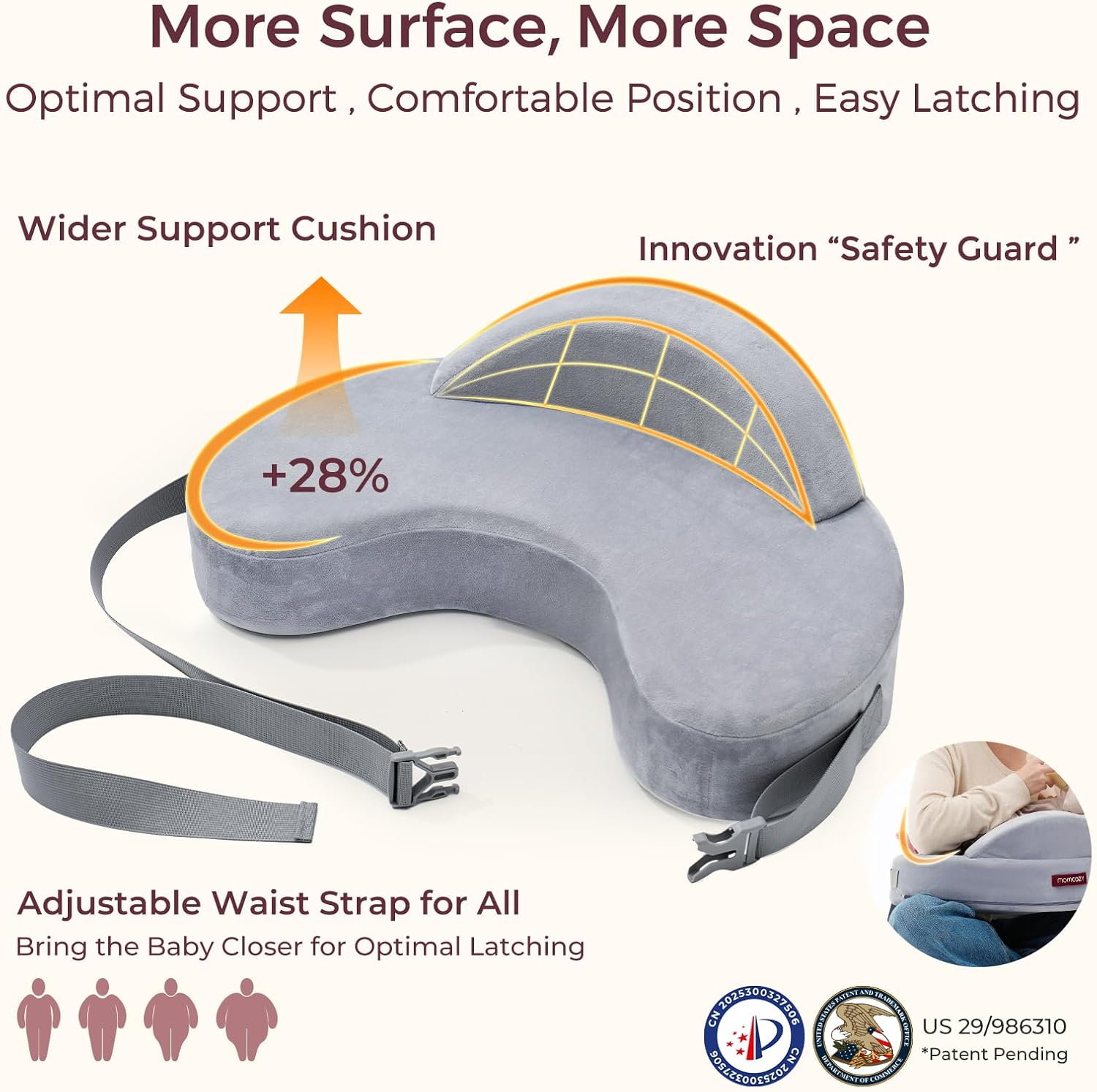 Thumbnail 6 de Momcozy Innovative Safety Fence Nursing Pillow