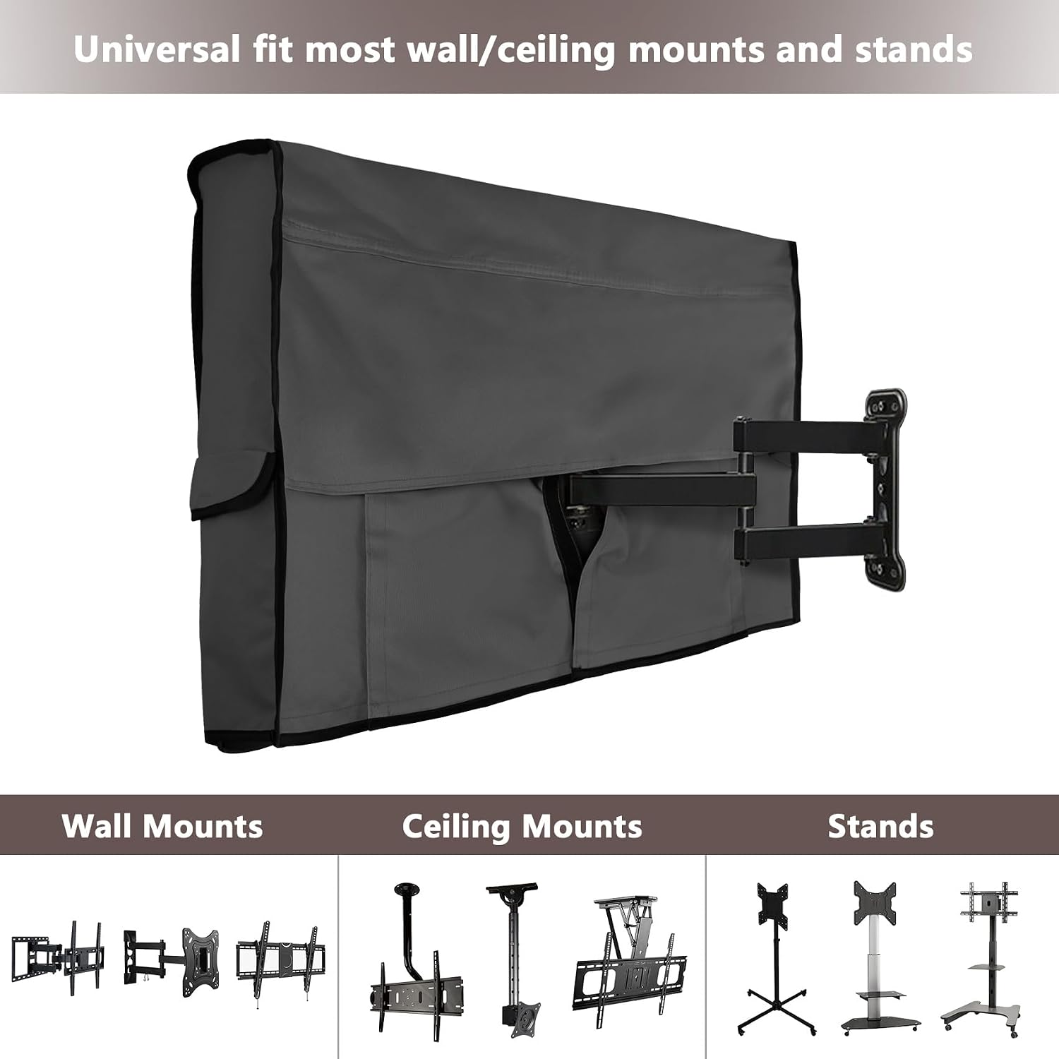 Detalle de ULTCOVER Waterproof Outdoor TV Cover for 55–59" Flat Screen TVs (Black)