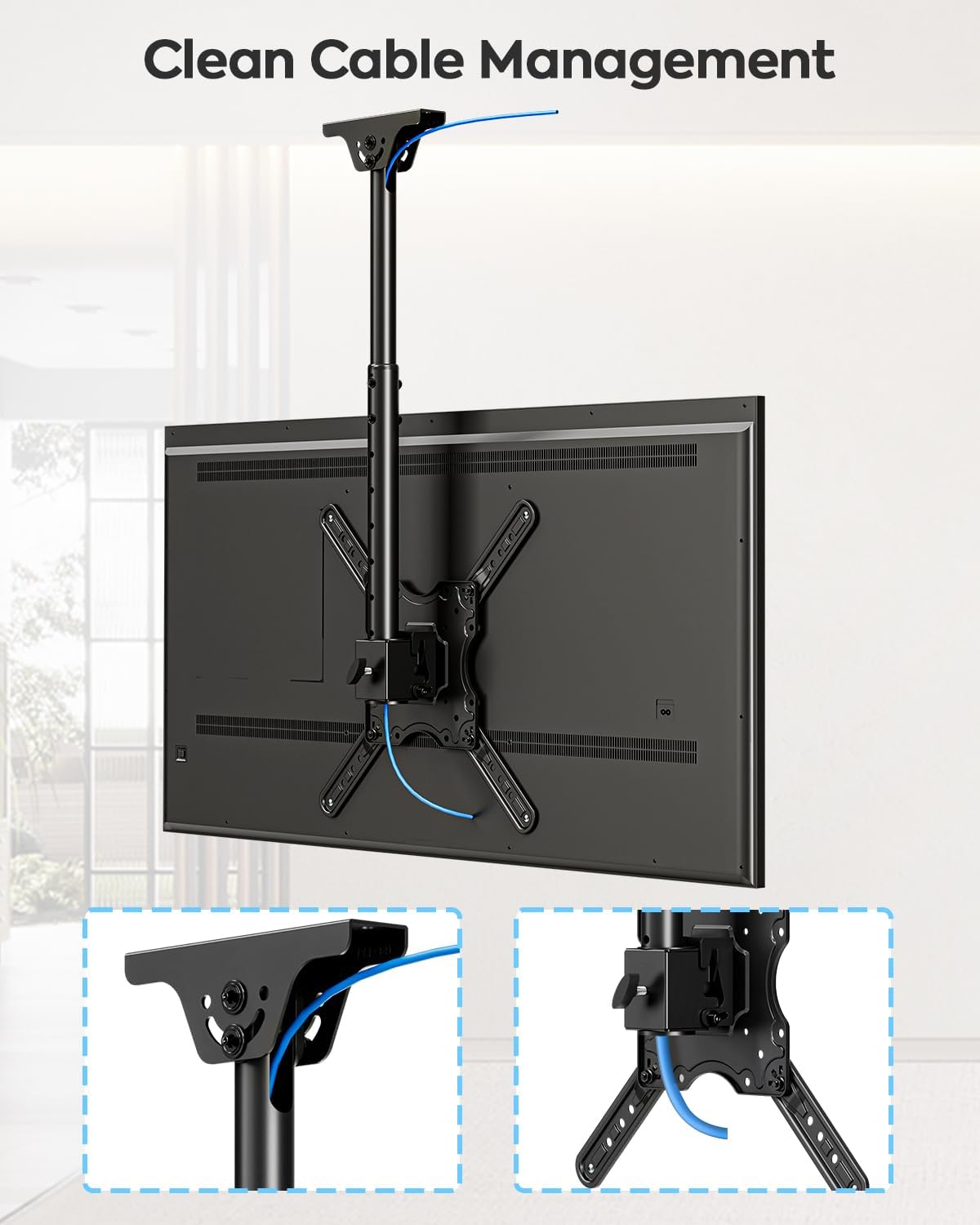 Thumbnail 6 de MOUNTUP MU0039 Ceiling TV Mount for 24''–65'' TVs with Full Motion and Height Adjustment