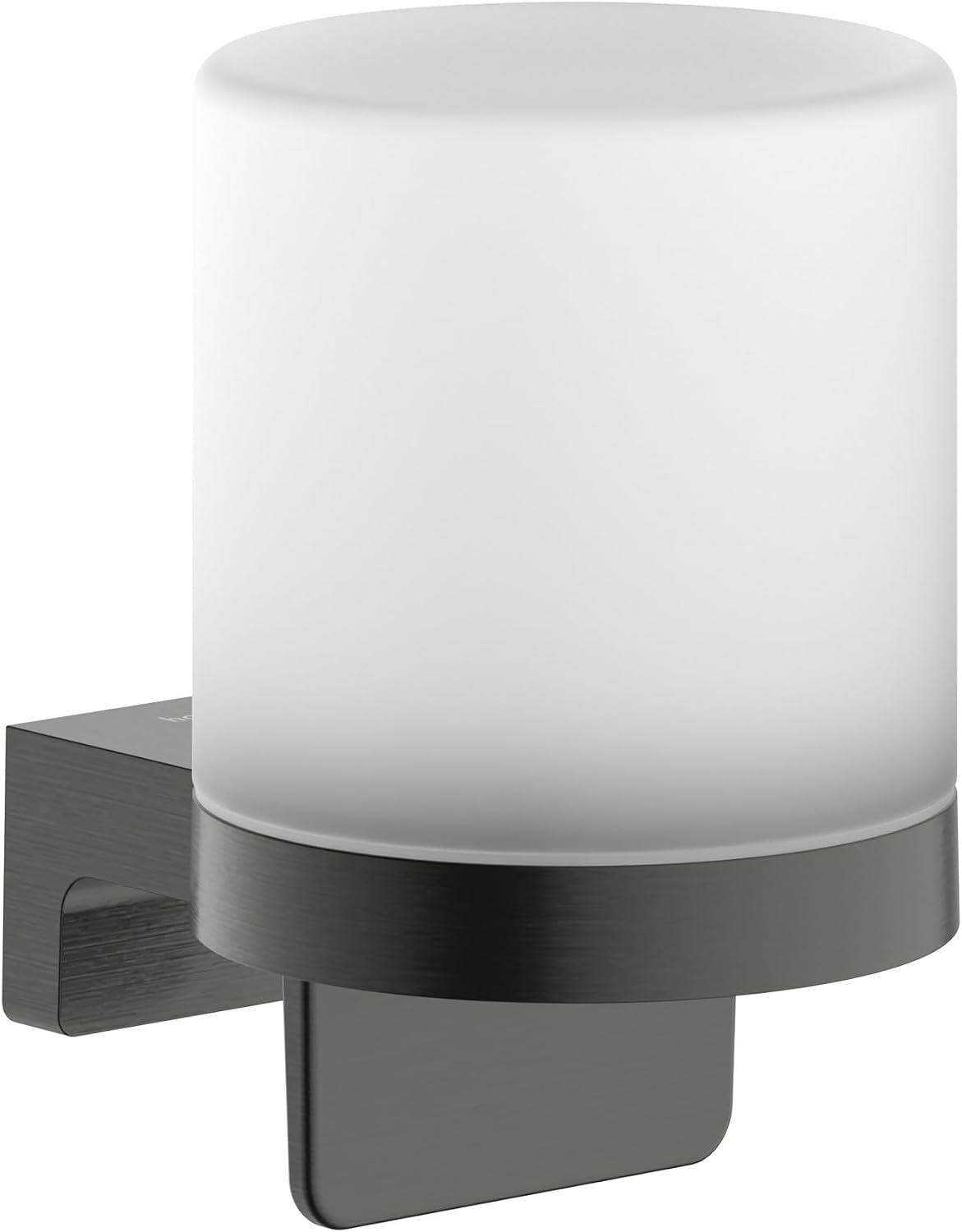 Detalle de hansgrohe AddStoris S 41765670 – ścienny dozownik mydła, czarny mat, metal i szkło