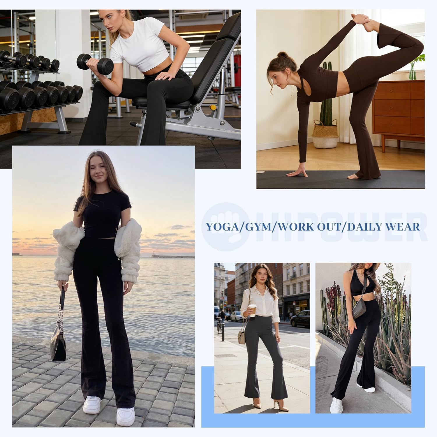 Thumbnail 3 de HIPOWER Yoga Pants for Women: High-Waisted Flared Leggings with Tummy Control