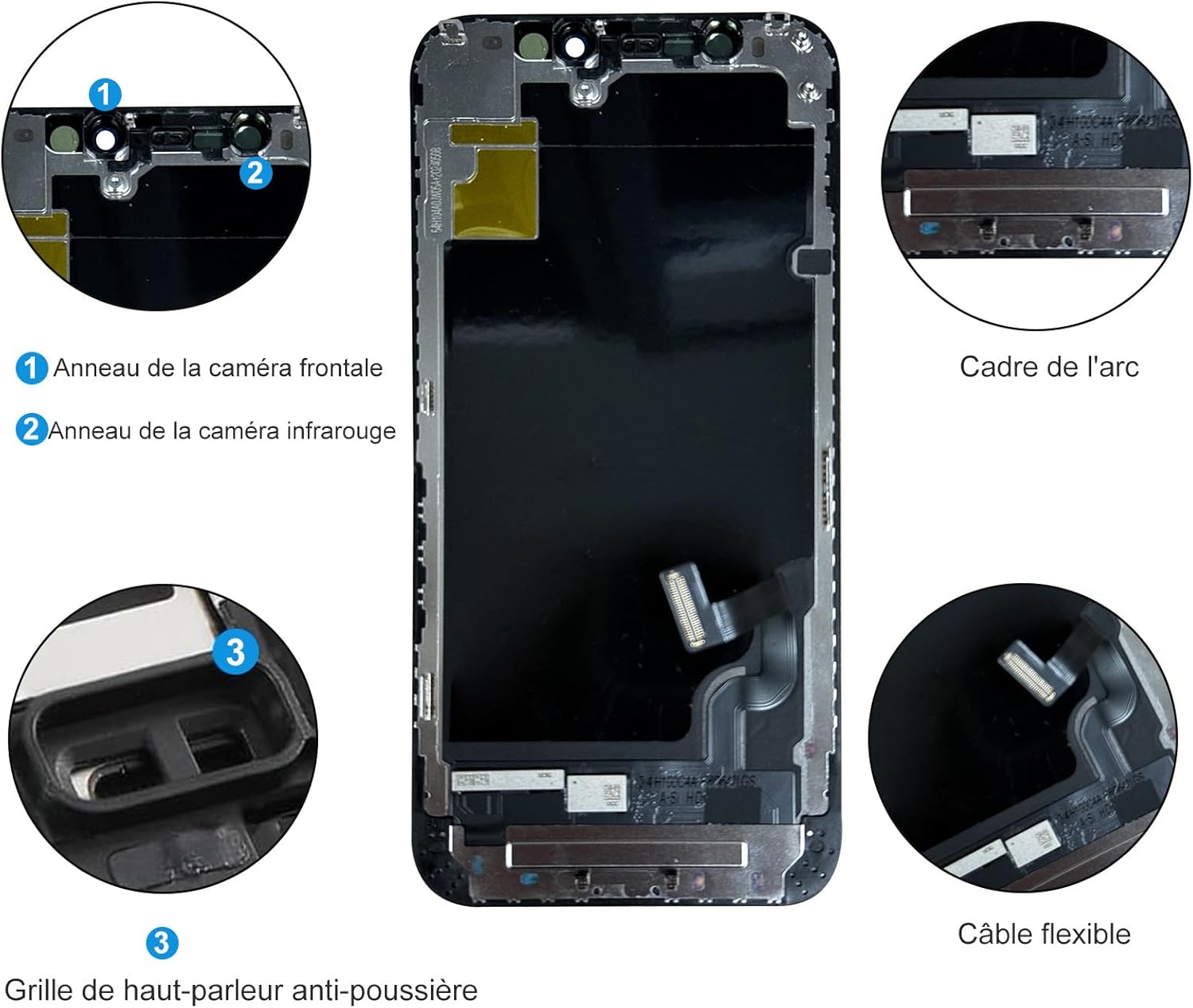 Thumbnail 4 de Écran LCD de rechange DIGI4U pour iPhone 12 Mini — True Tone, Face ID et kit de réparation