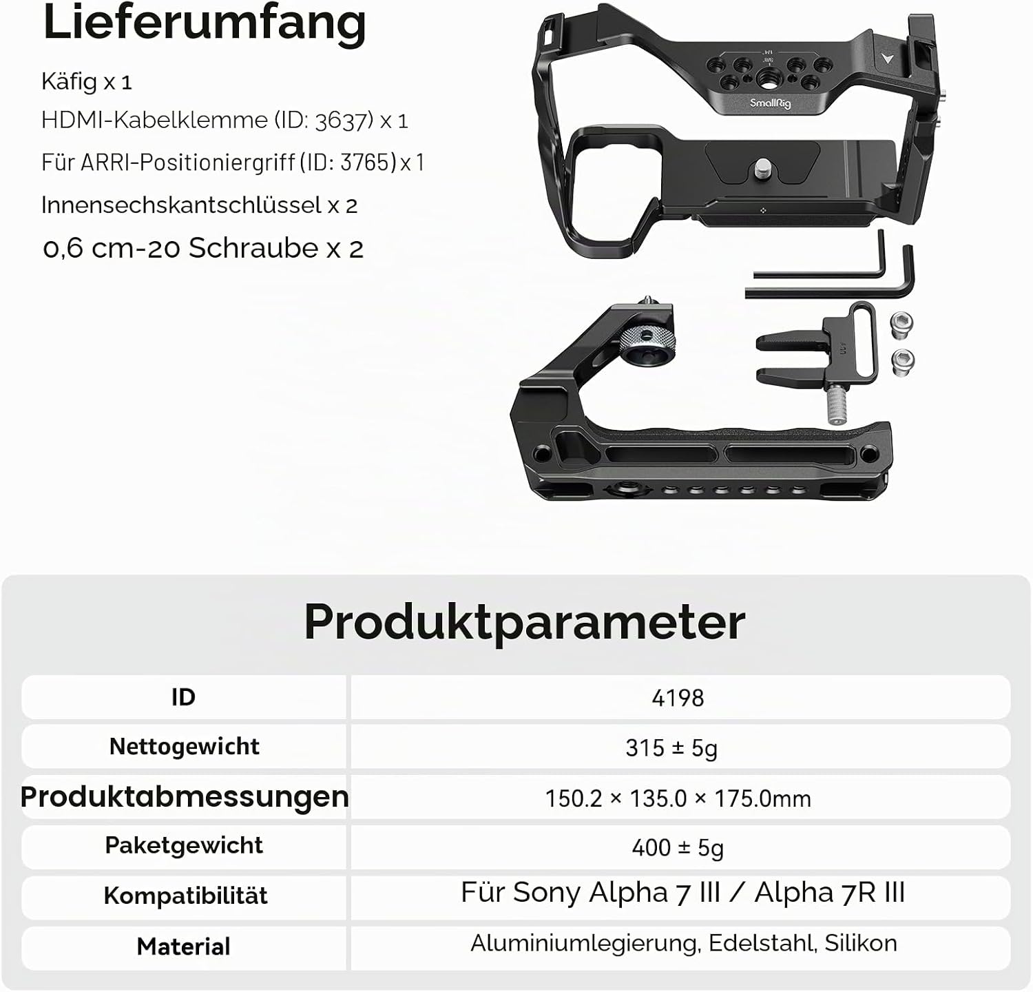 Thumbnail 6 de SmallRig A7 III/A7R III Käfig-Set