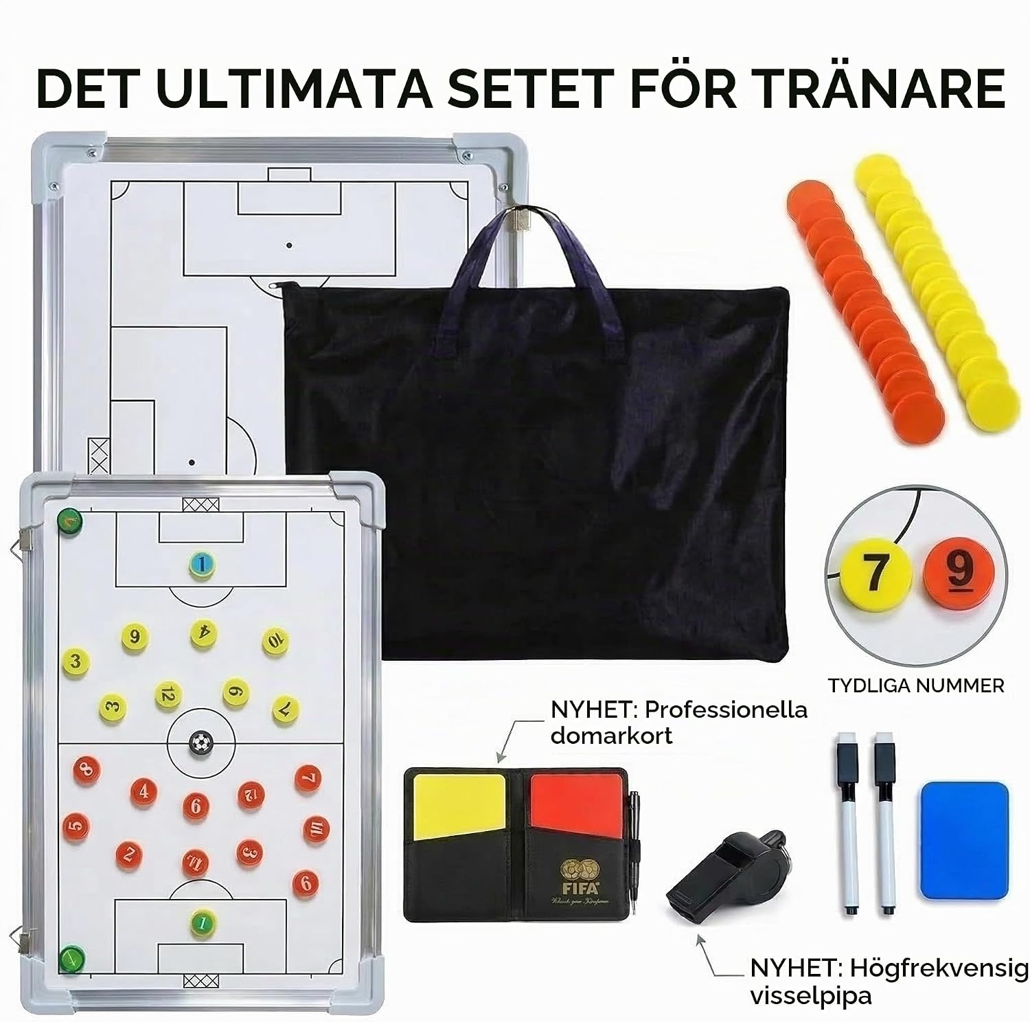 Thumbnail 5 de CREADY fotbollstaktiktavla 44 x 31 cm, dubbelsidig med magneter