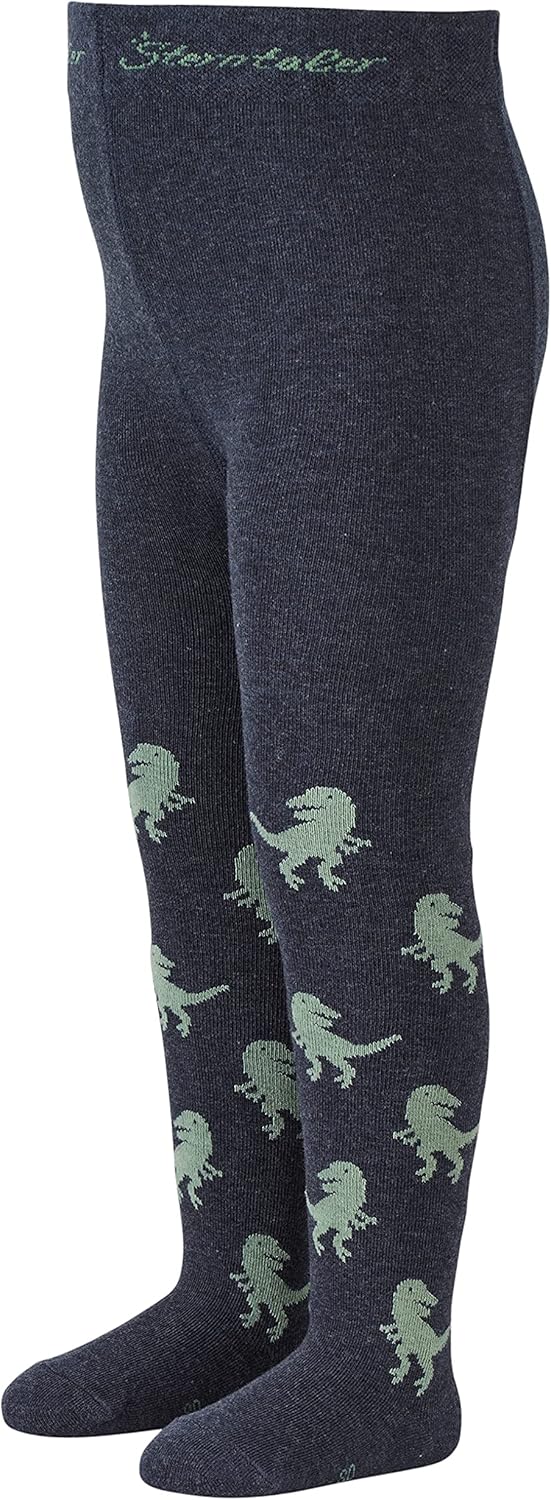 Detalle de Sterntaler Jungen Strumpfhose mit T-Rex-Motiv – Waschbar, Baumwollmischgewebe