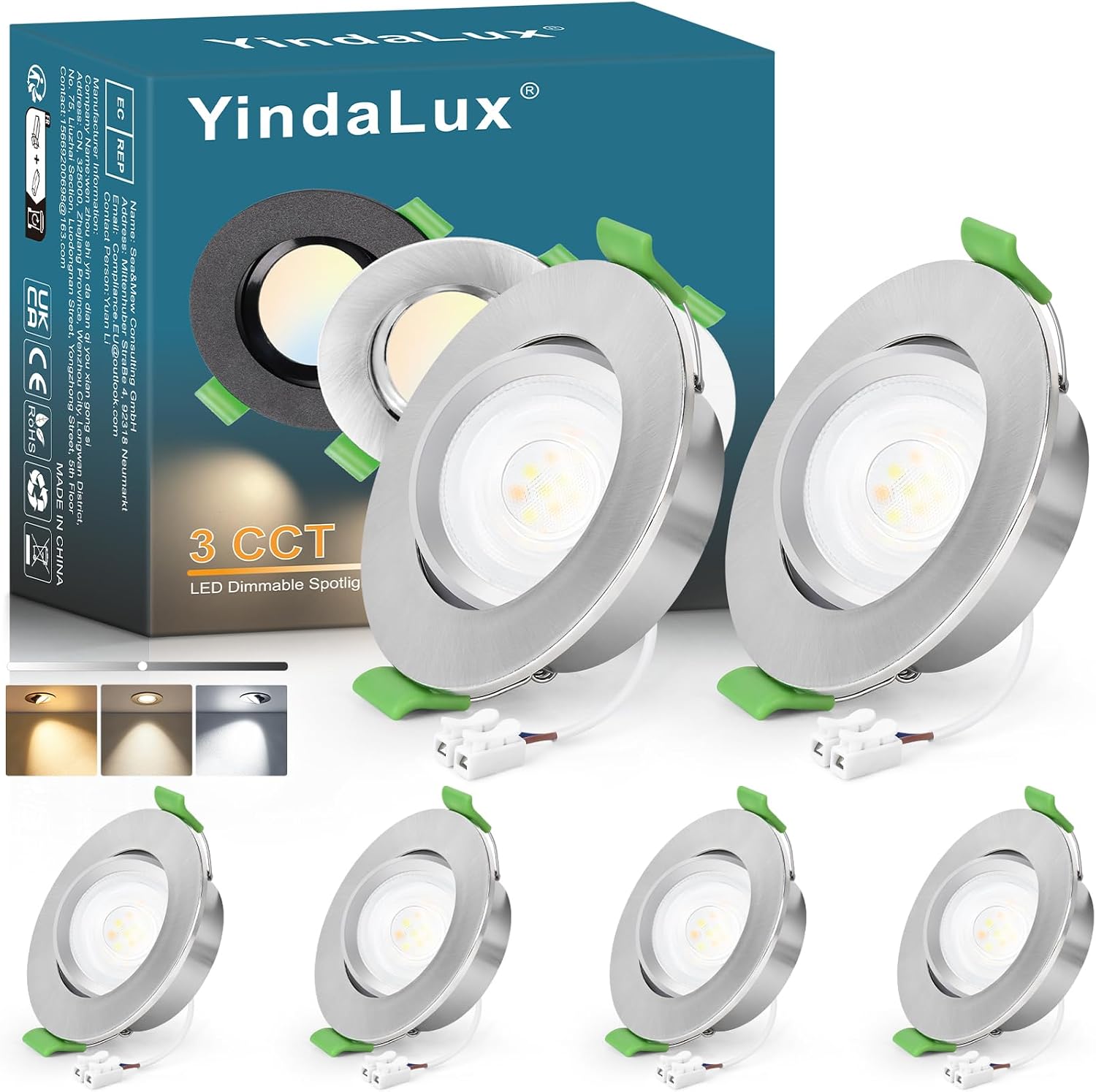 Detalle de YindaLux LED Einbaustrahler 5 W für GU10