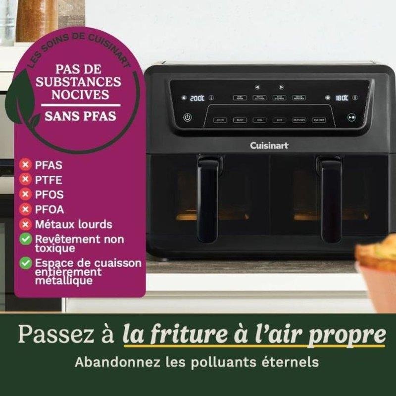 Detalle 2 de Freidora de aire Cuisinart AFD10XBLE 10,4 L: doble cesta y ventana para cocinar dos platos a la vez
