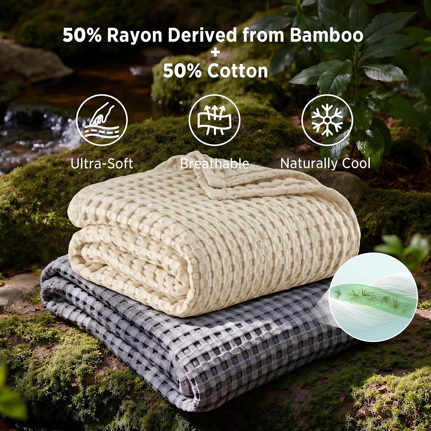 Thumbnail 1 de Bedsure Cooling Waffle Blanket, Queen