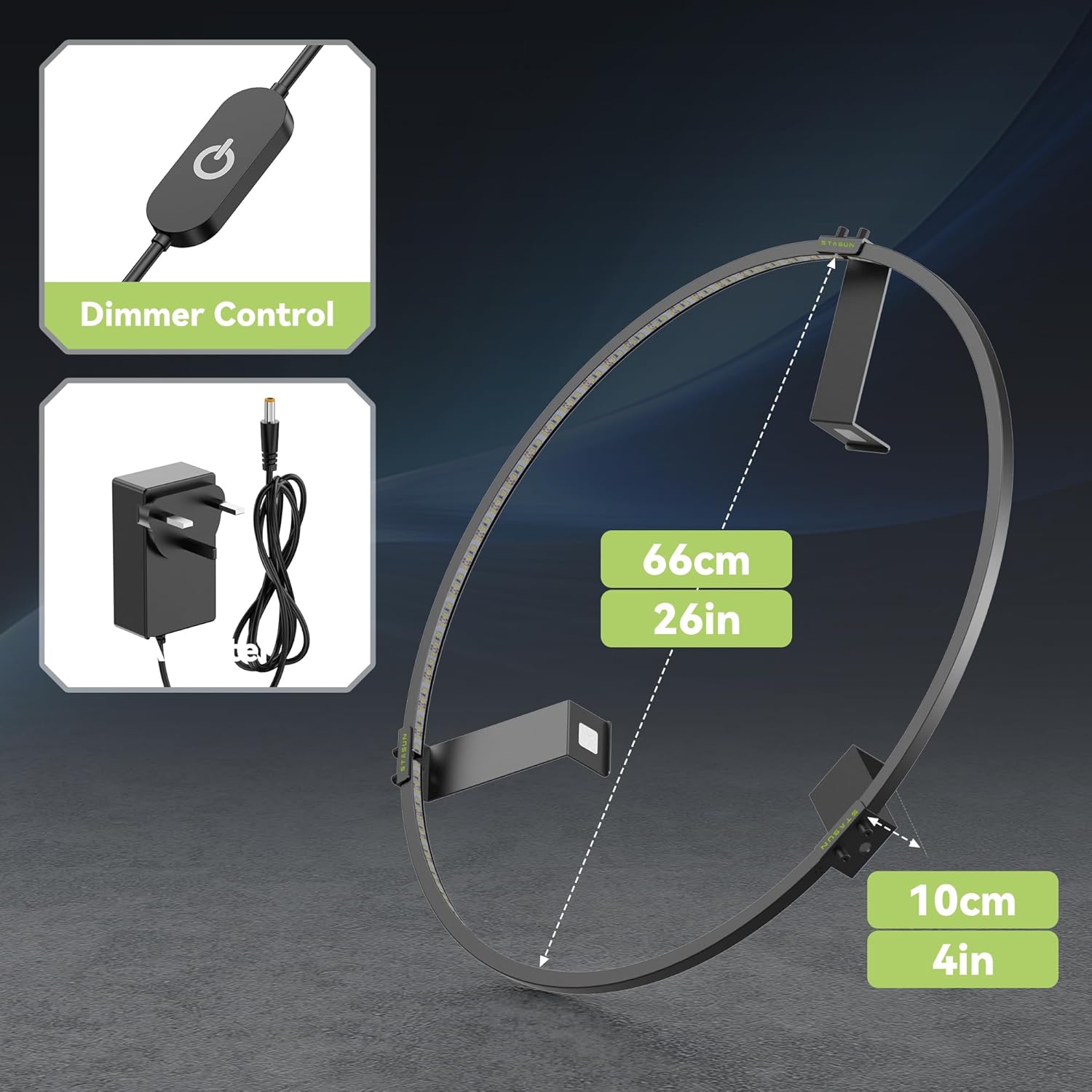 Thumbnail 3 de STASUN 360° LED Dartboard Light with Magnetic Mounting – 24W 6500K, Dimmable Surround Ring