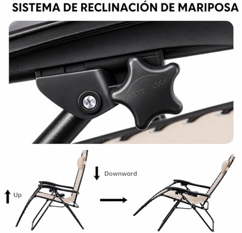 Thumbnail 6 de Pack 2 Tumbonas Reclinábles con Mesa y Portavasos de T-Lovendo.es: Relax Exterior en Acero Ligero