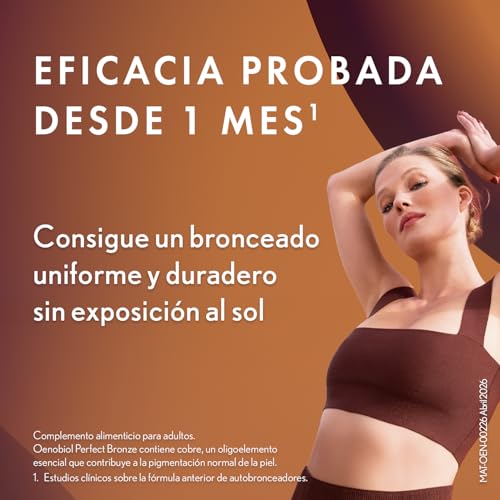 Detalle de OENOBIOL PERFECT BRONZE DUO Autobronceador: acelerador de bronceado corporal y facial, 60 cápsulas
