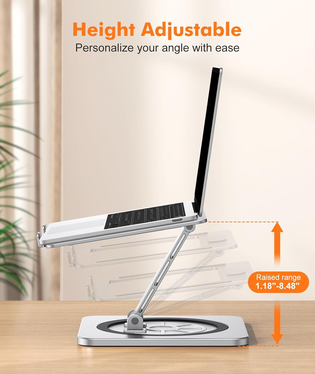 Thumbnail 3 de EOIWUY Laptop Stand with 360° Swivel Base (portable, foldable) for 10–16 inch laptops