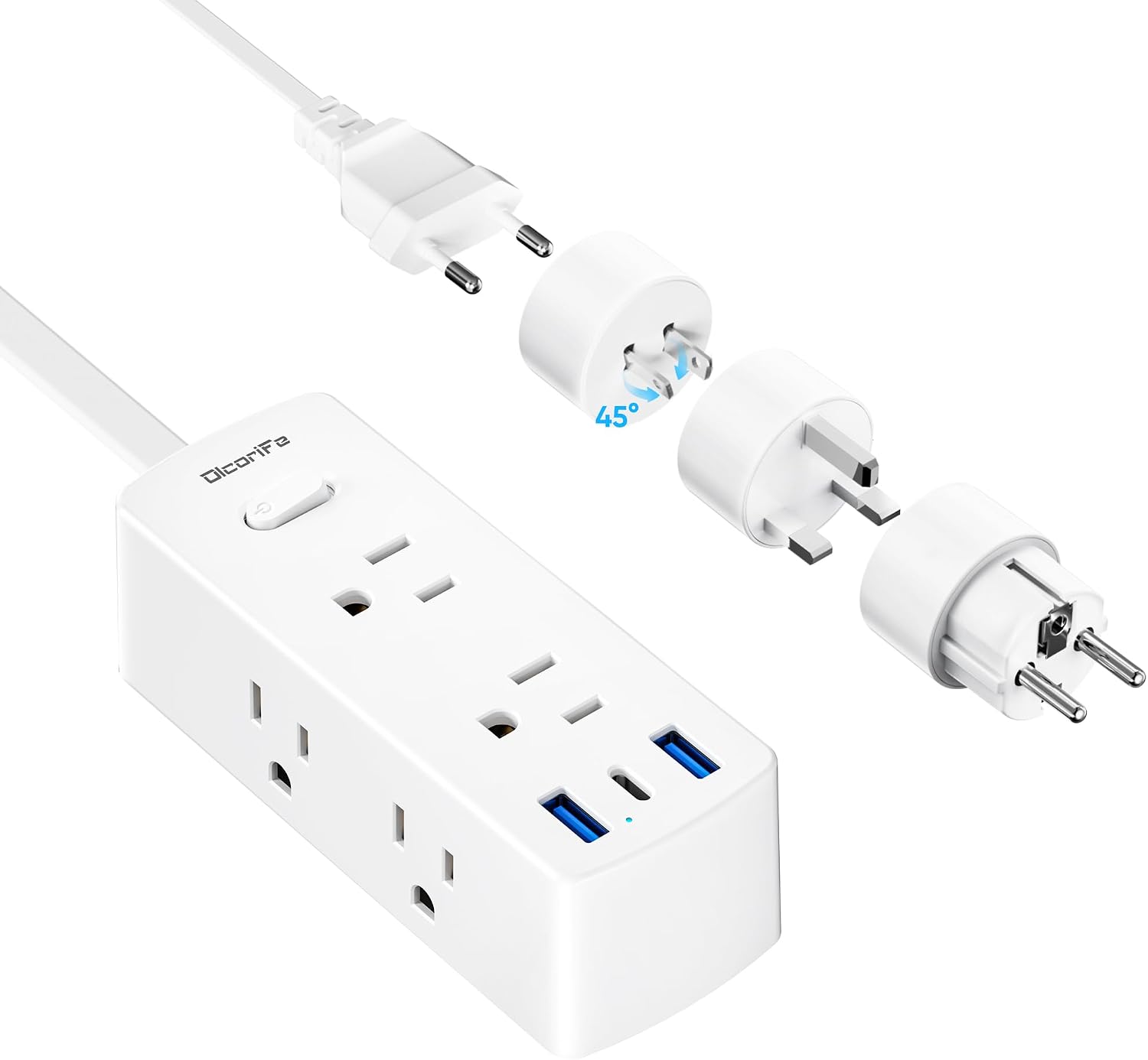 Detalle de Olcorife Universal Travel Adapter 6-Outlets