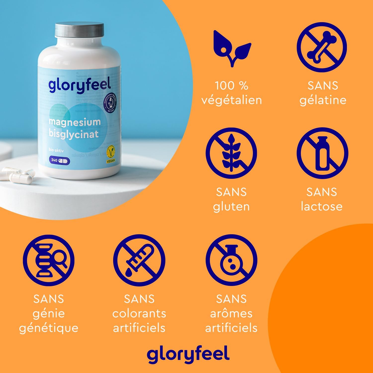 Thumbnail 1 de Gloryfeel Magnésium Bisglycinate 300 mg 💊