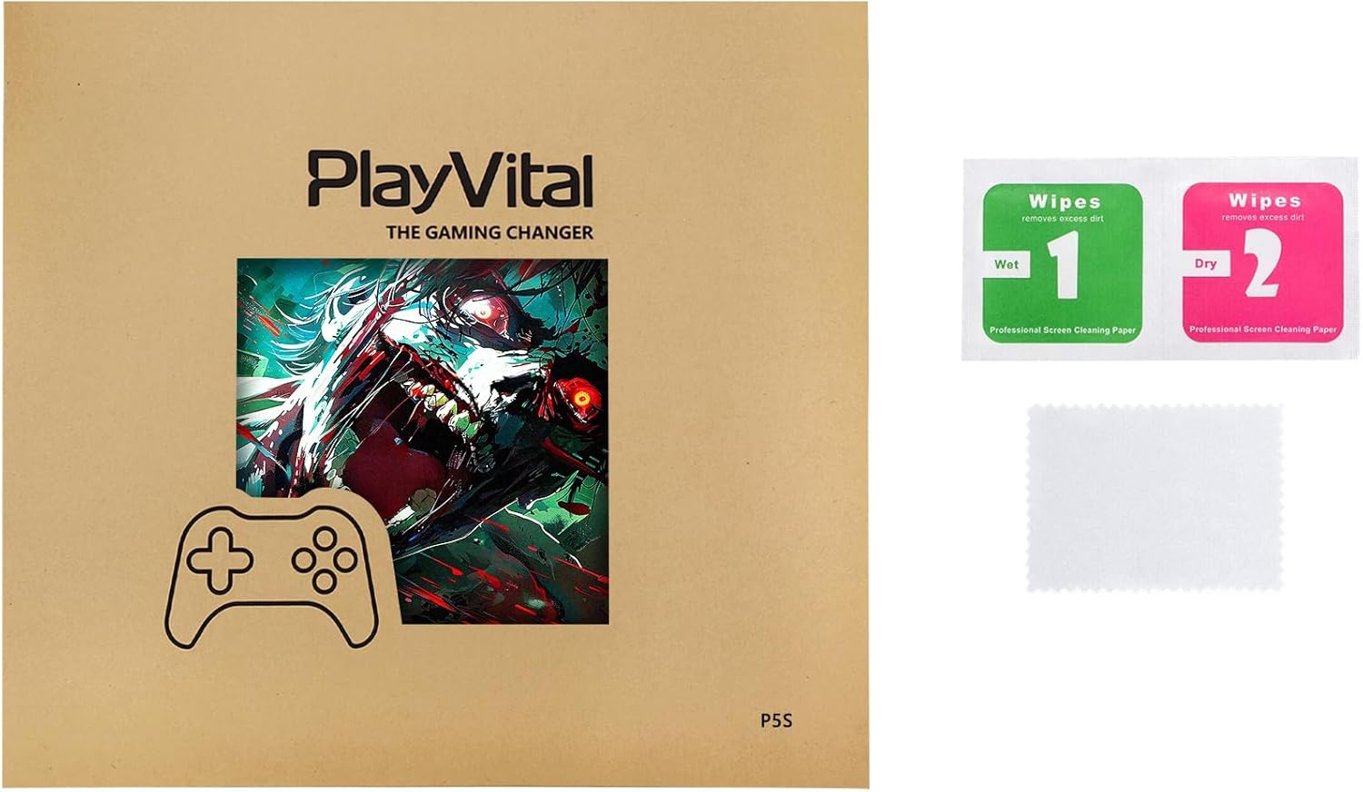 Detalle de PlayVital Full Set Skin Sticker for PS5 Slim Digital Edition — Raging Zombie