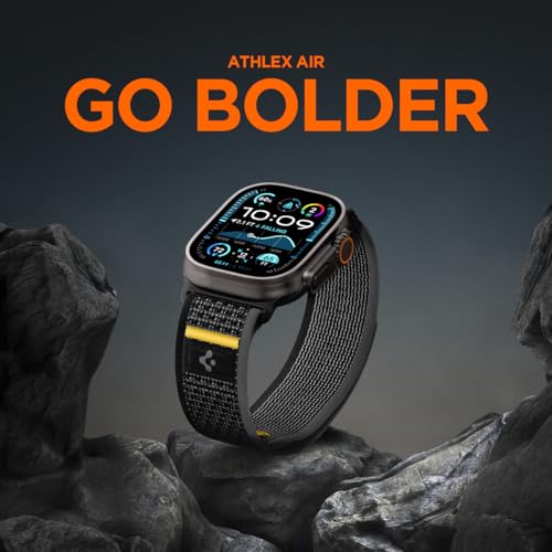 Detalle de Spigen Correa Athlex Air para Apple Watch Ultra 3/2/1 y Series 11/10/9/8/7-4/SE (49/46/45/44mm) negro activo