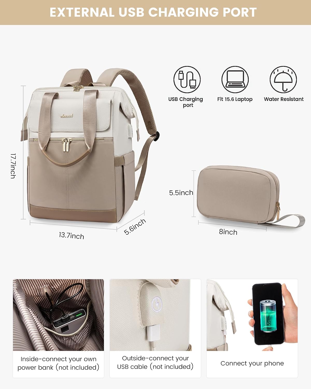 Thumbnail 4 de LOVEVOOK Laptop Backpack 15.6-Inch