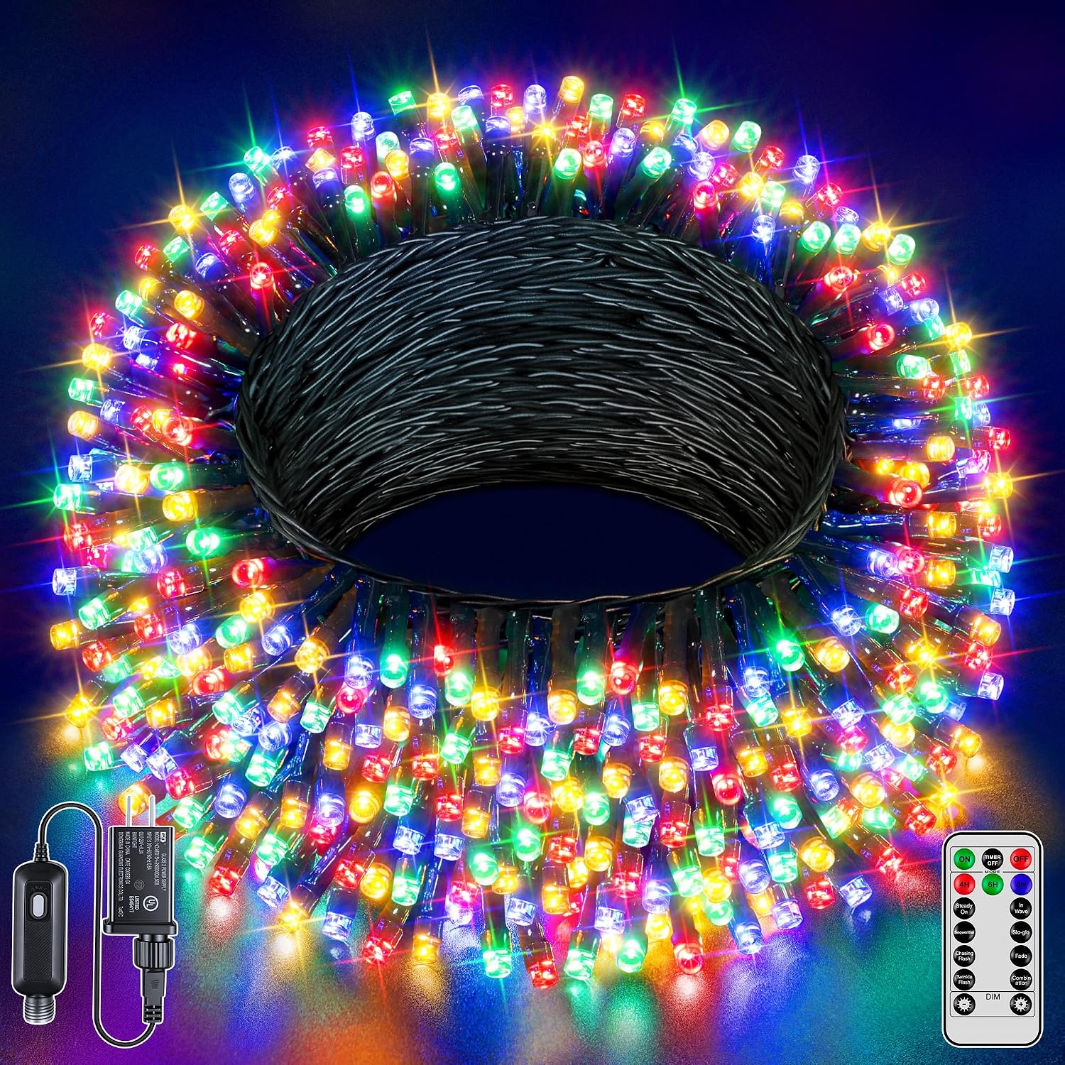 Detalle de BrightChristmas NYA0200J 200 LED Christmas Lights, 66 ft, Multicolour