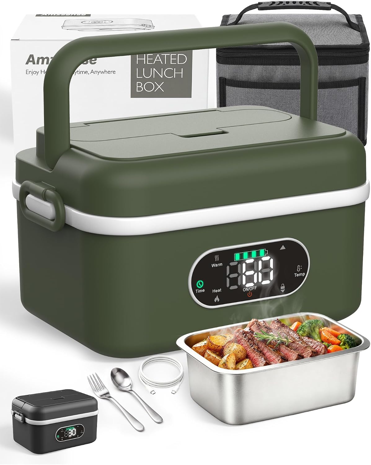 Detalle de Amzsense Heated Lunch Box with 304 Stainless Steel Container