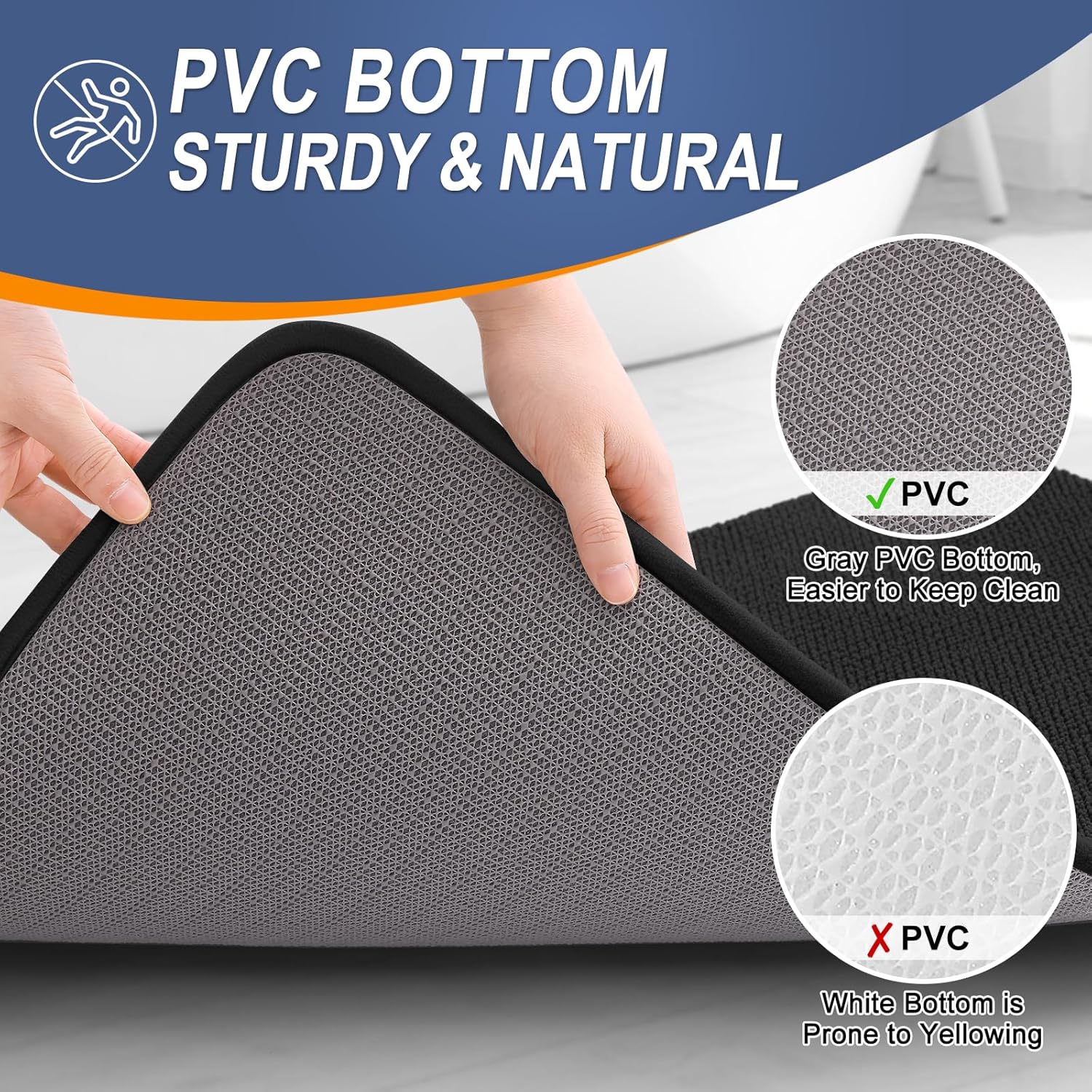 Thumbnail 3 de OLANLY Thick Memory Foam Bath Mat Rug 44x24
