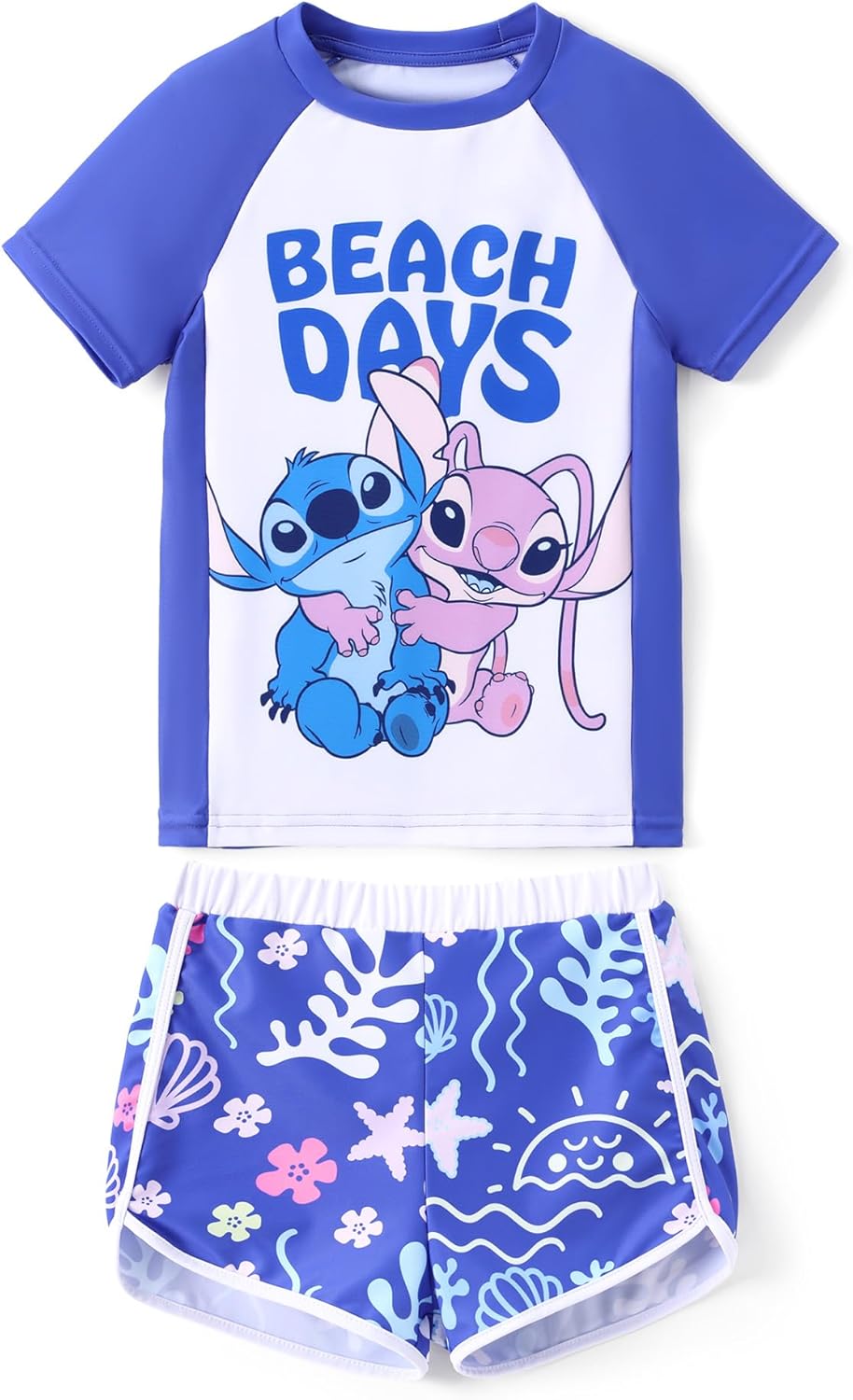 Detalle de Disney Frozen Elsa Two-Piece UPF 50+ Quick-Dry Rash Guard Swim Set for Girls