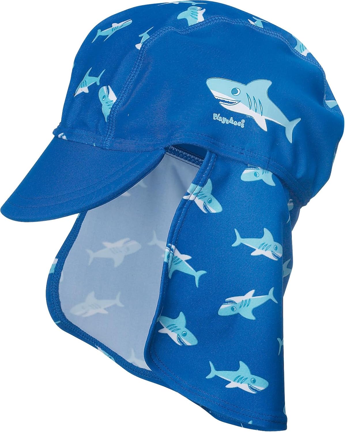 Detalle de Playshoes Bonnet Garçon – Chapeau de natation anti-UV Shark Bleu (Original FR: 1 Mois, Taille fabricant 53)