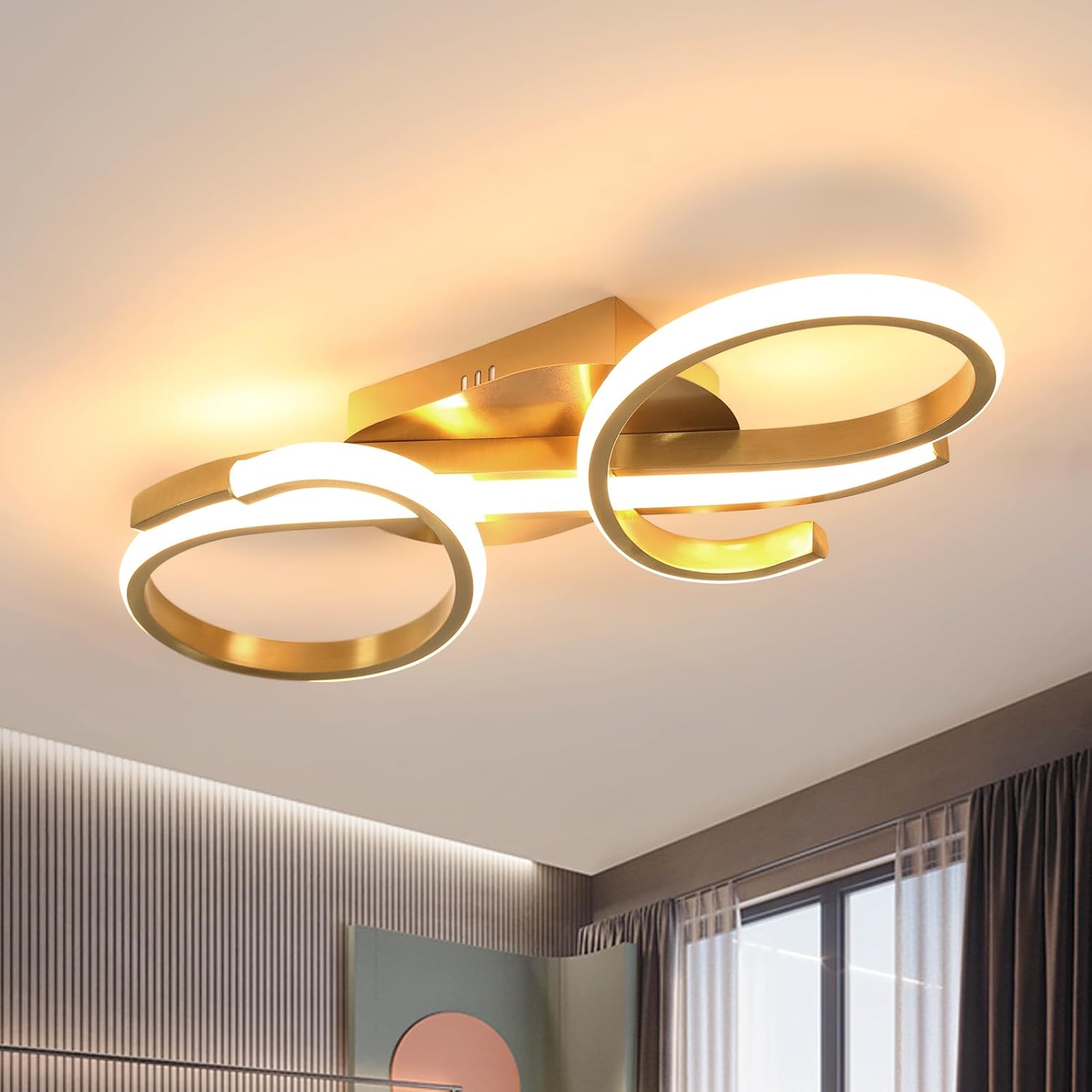 Thumbnail 6 de Riserva LED-Deckenlampe Modern Gold 36 W, 3000 K warmweiß (L42×W16×H7 cm)