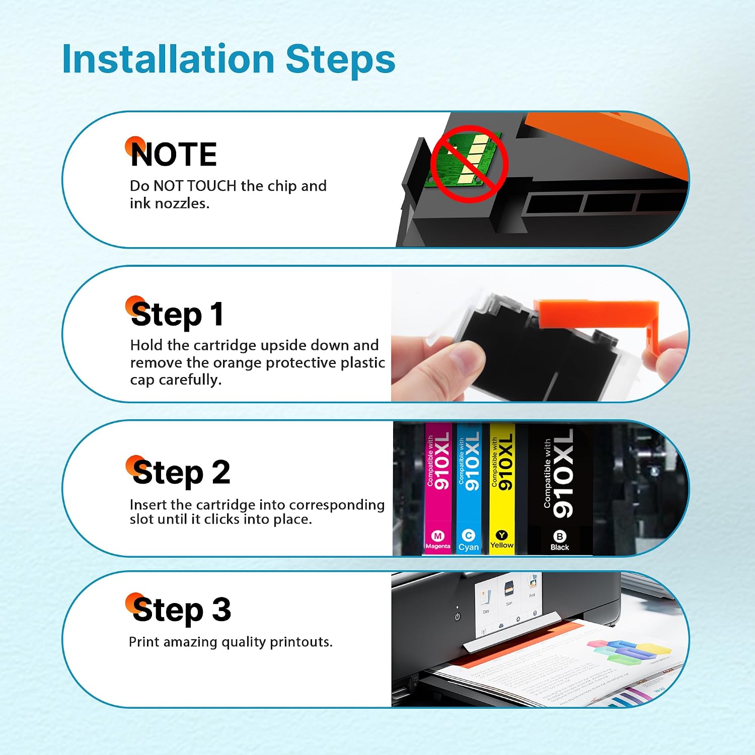 Detalle de Eudul ink cartridges 910XL