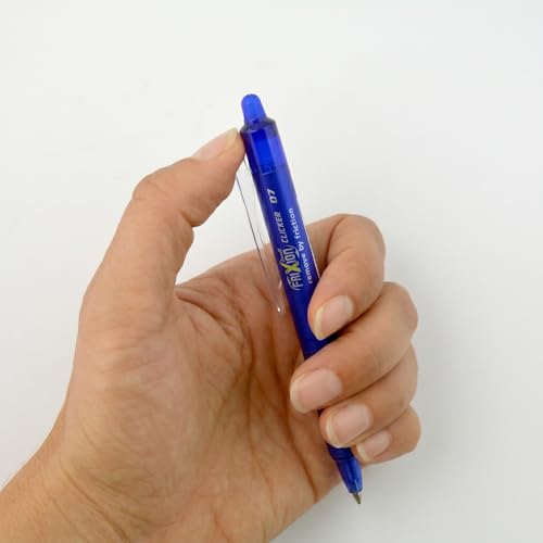 Detalle de Pilot - 4 FriXion Ball Clicker: Stylo roller effaçable 0,7 mm, rétractable et ergonomique – noir/bleu/rouge/vert