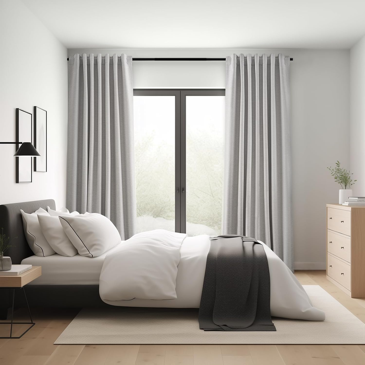 Thumbnail 6 de Topfinel 92-Inch Blackout Linen Curtains: 2 Panels, 52 x 92", Textured Linen with 100% Light Blocking