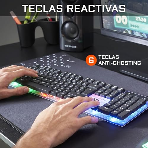 Thumbnail 1 de The G-Lab Combo Yttrium 3 en 1: teclado gaming QWERTY retroiluminado (105 teclas) y ratón 2600 dpi con alfombrilla