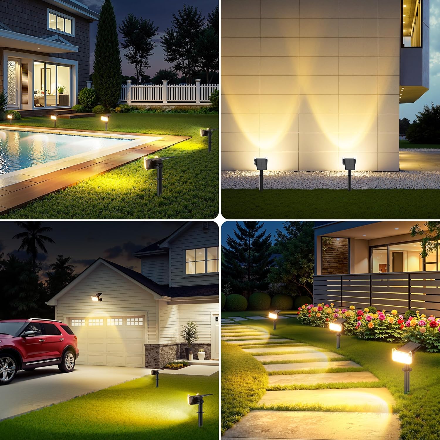 Thumbnail 1 de GEARLITE 6er Set Solarlampen für außen (2 Modi, max. 800 lm) – IP65 Gartenstrahler