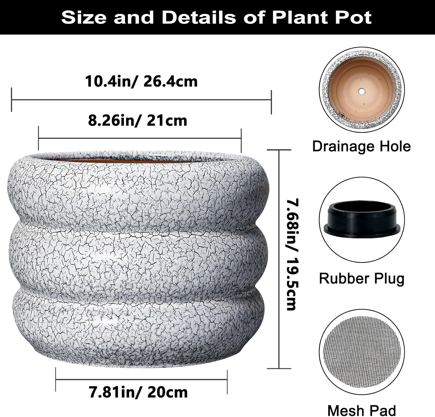 Thumbnail 2 de SQOWL Ceramic Planter 10-inch indoor plant pot