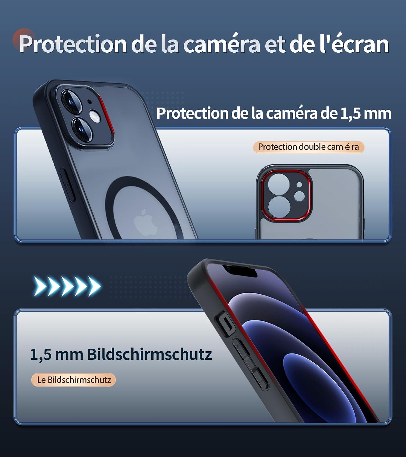 Thumbnail 4 de FLLAO Cover magnetica iPhone 12 traslucida opaca con 2 pellicole