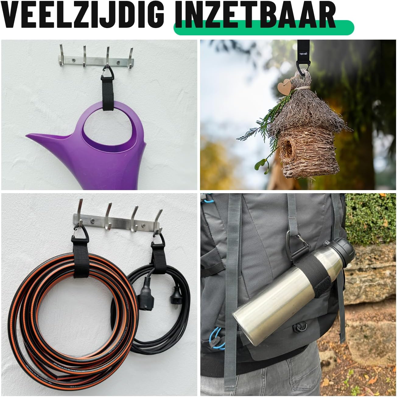 Detalle 2 de greate 601000-6 kabelorganizers, set van 6 met klittenband en draagvermogen tot 22 kg