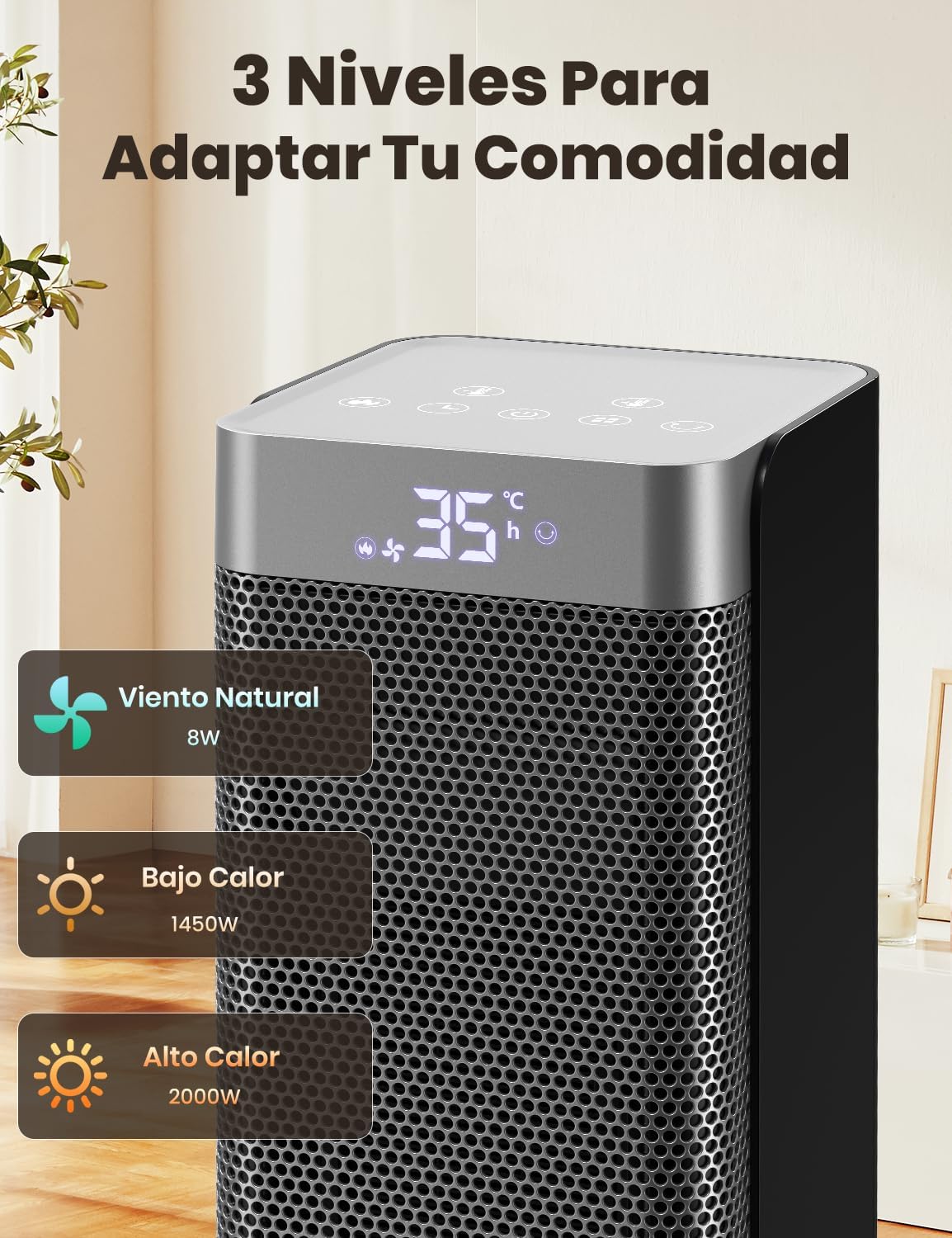 Detalle 2 de Calefactor YOOKESEN 2000W PTC