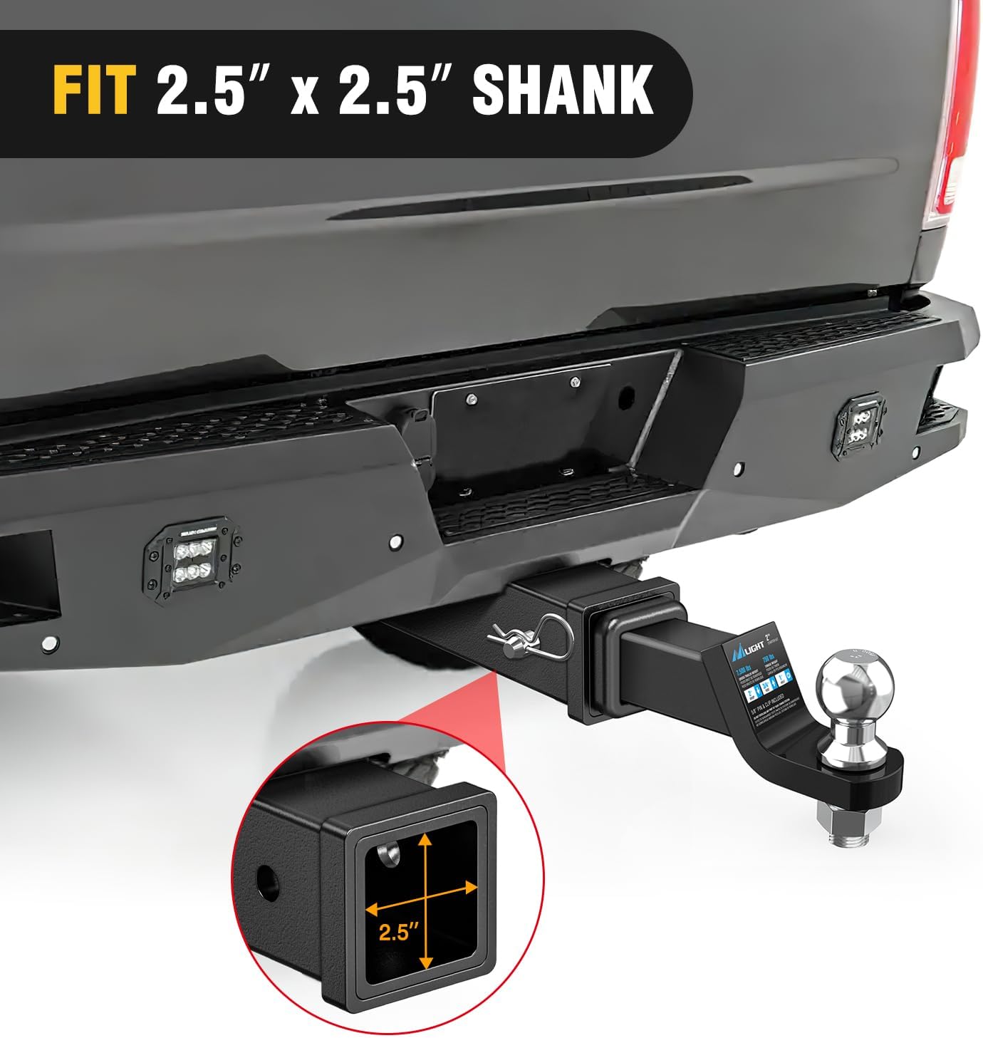Thumbnail 5 de Nilight Hitch Adapter 2.5" x 10" Trailer Receiver Bar