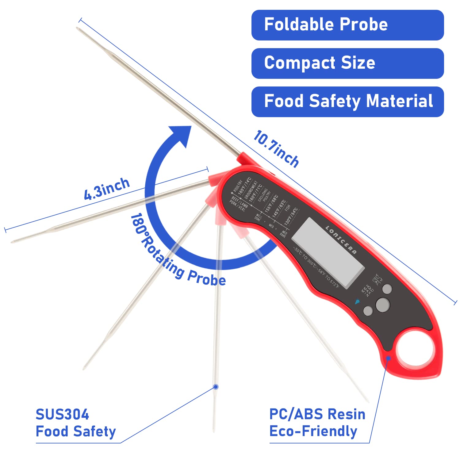 Thumbnail 5 de Lonicera Meat Thermometer Instant Read