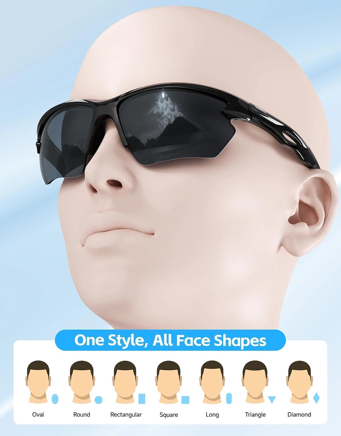 Thumbnail 6 de BONDDI Fahrradbrille: Polareisierte Sportsonnenbrille mit unzerbrechlichem TR90-Rahmen