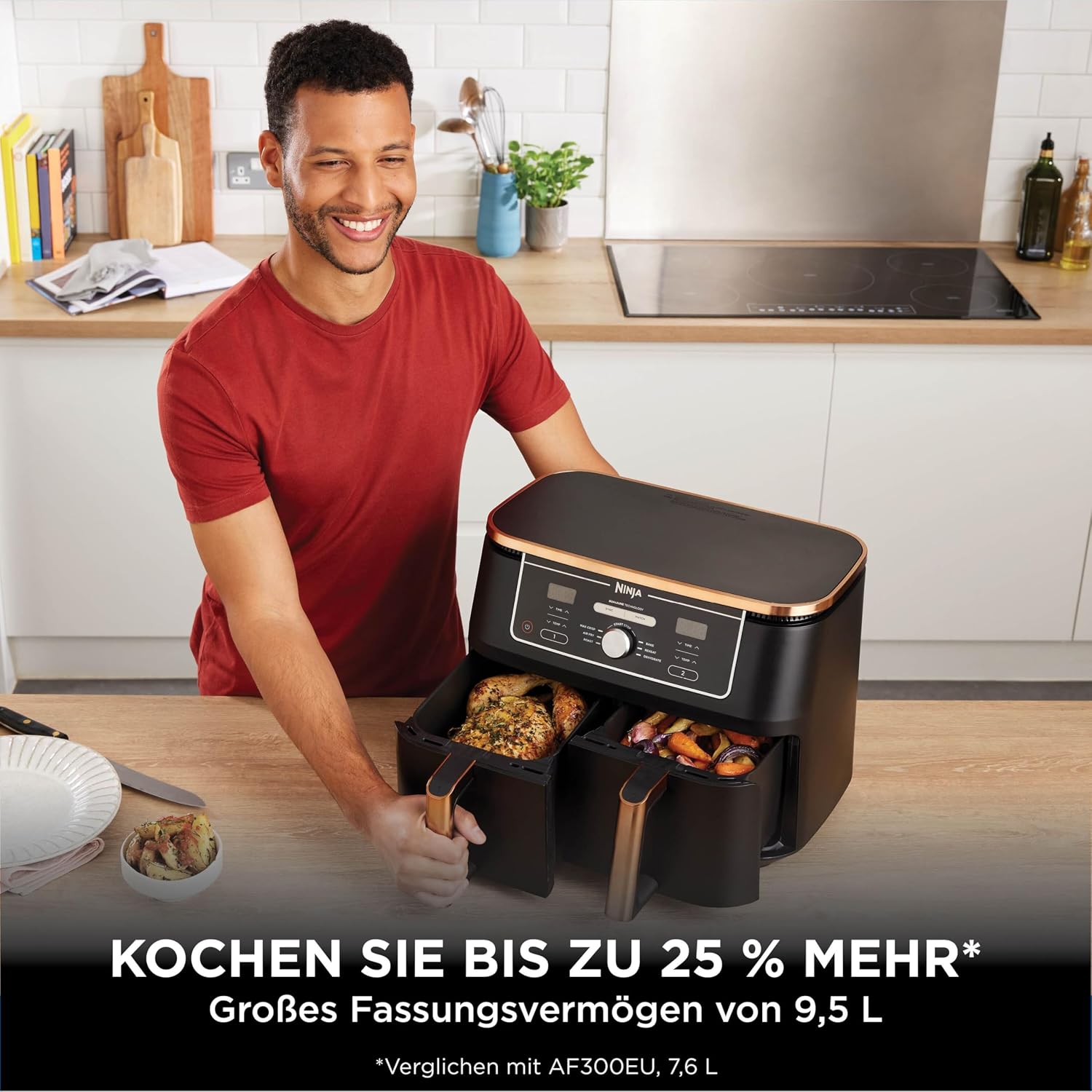 Thumbnail 3 de Ninja Foodi MAX Dual Zone AF400EUCP Heißluftfritteuse