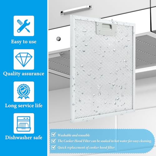 Detalle de NIXRET 2Pcs Cooker Hood Grease Filter (320x260x9mm) – 5-Layer Aluminum Mesh, Universal Replacement