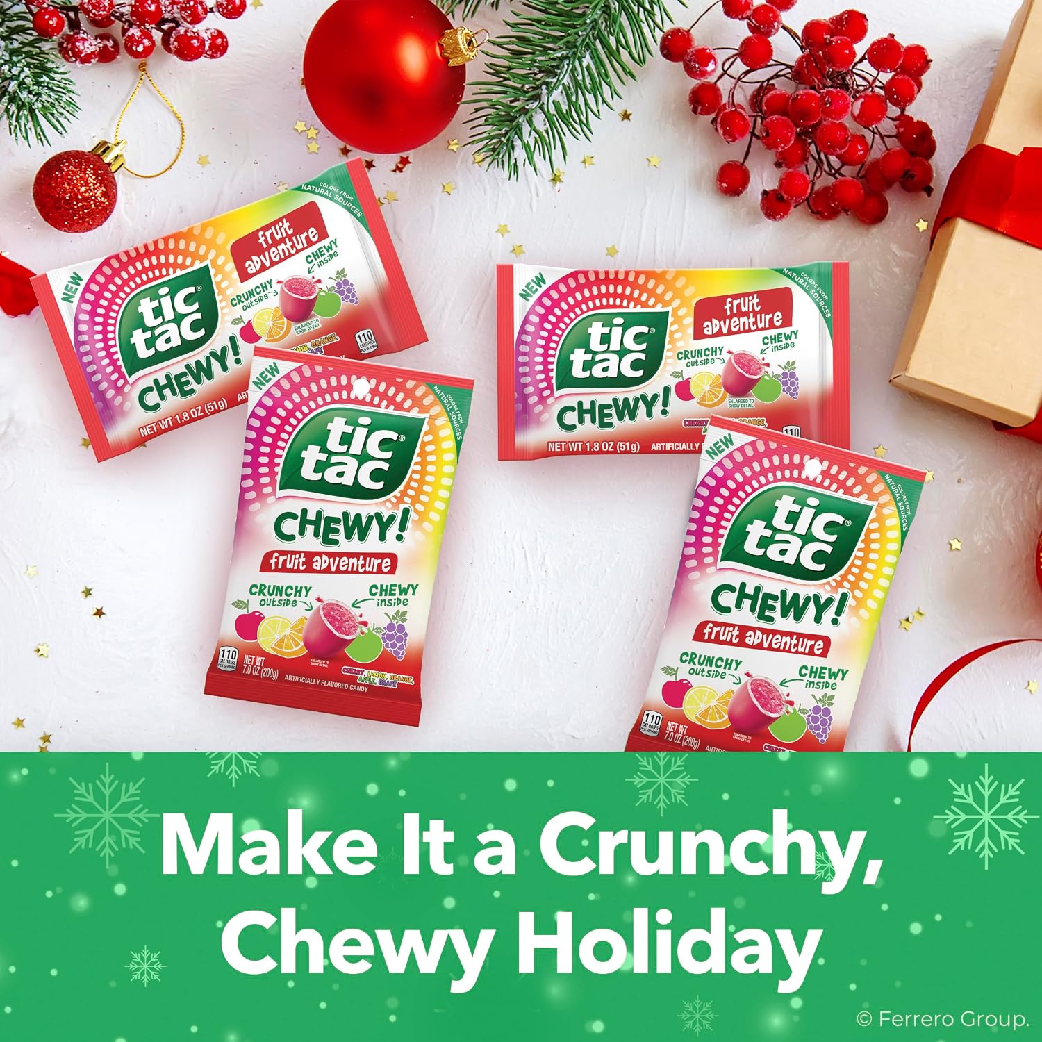 Detalle de Tic Tac CHEWY! Fruit Adventure Candy, 8-Pack, Crunchy Shell and Fruity Chewy Center