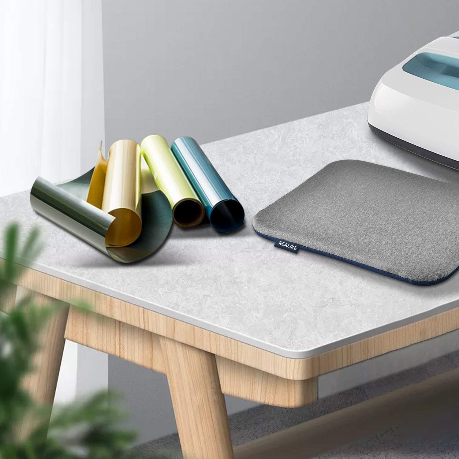Detalle de REALİKE 12×12インチ ヒートプレスマット、耐熱・防汚仕様の転写用アイロンマット