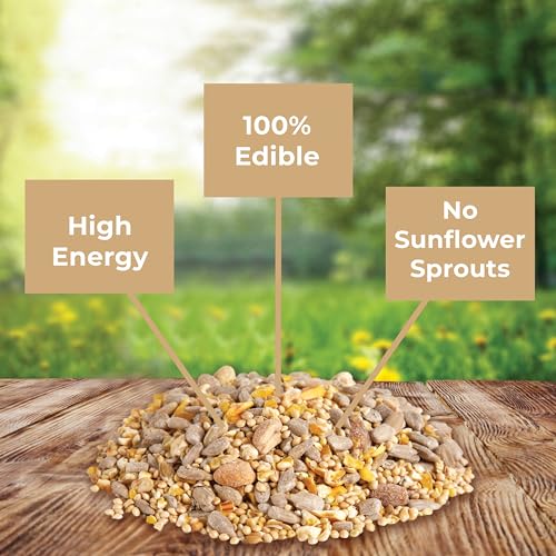 Detalle de Kaytee Wild Bird No Mess Seed Blend for Blue Jays, Woodpeckers, Juncos, Cardinals, Grosbeaks, Sparrows, and Finches (10 lb)
