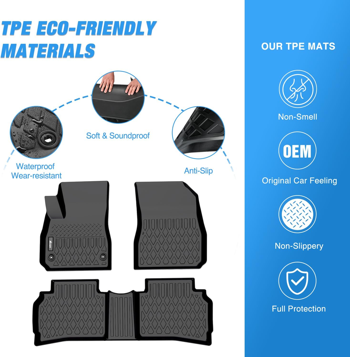 Detalle de Nilight TPE Floor Mats for Chevy Malibu 2016–2025
